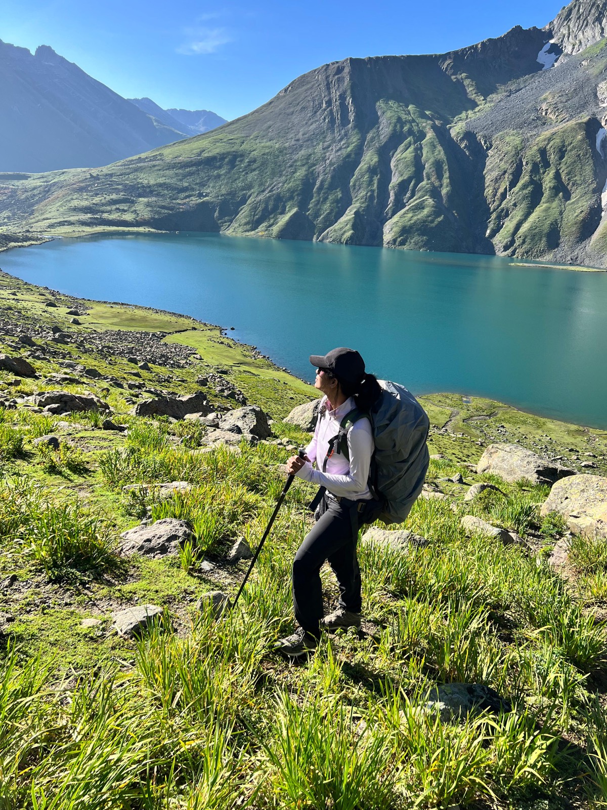 Hiking by the lake